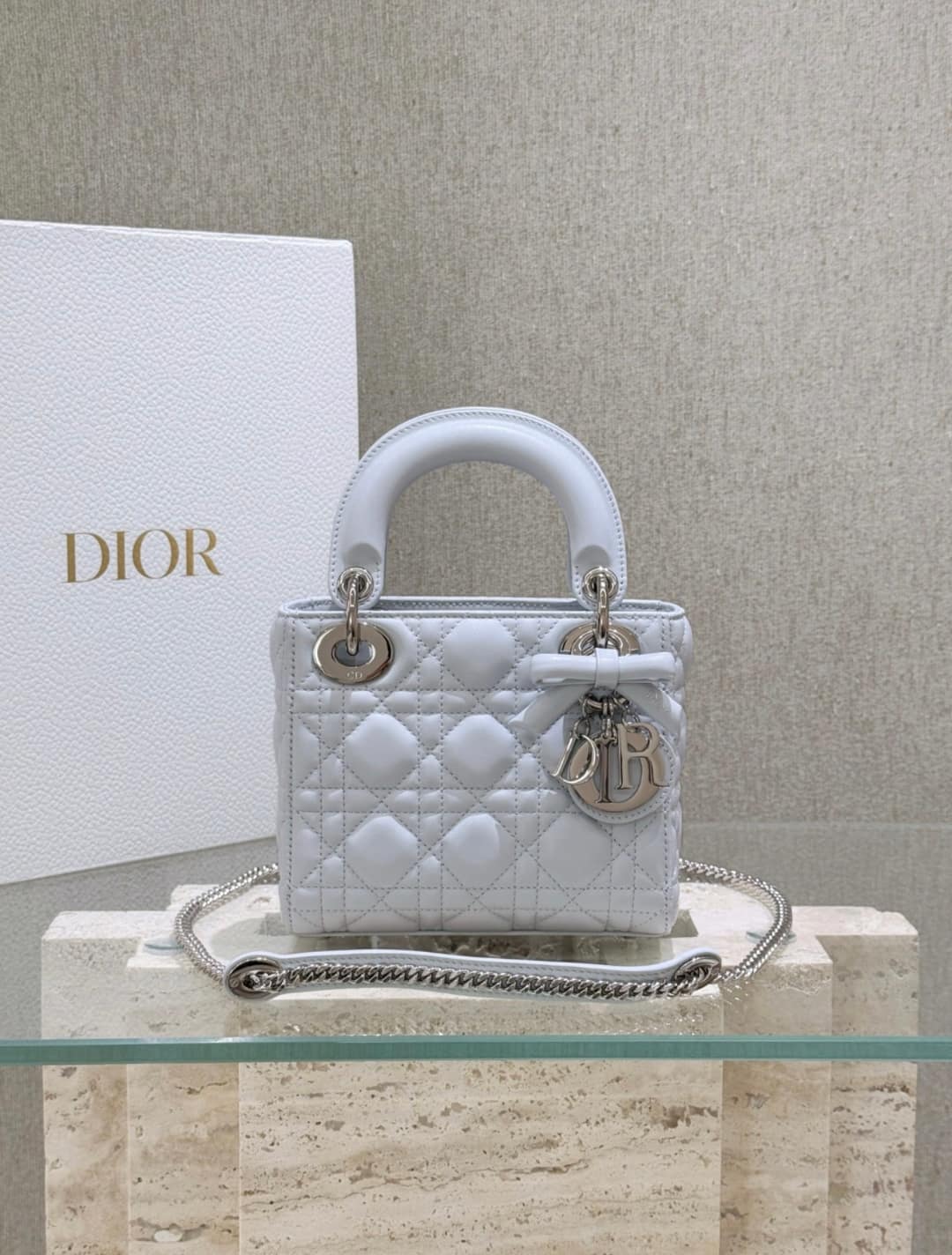 Lady Dior - Mini Blue silver